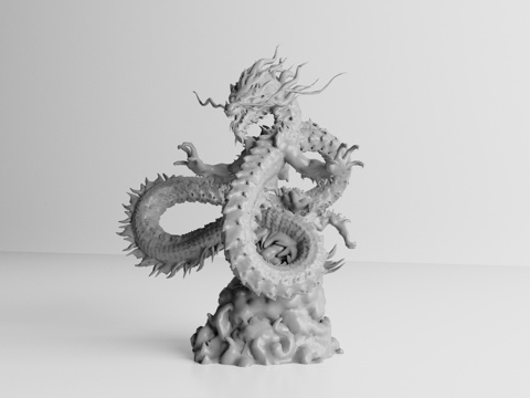 Chinese style dragon sculpture dragon ornaments landscape sketch