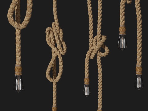 Hemp rope chandelier