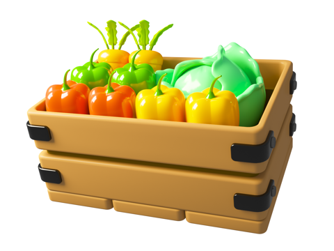 Cartoon Vegetable Box Cartoon Vegetable Farm Food Theme Cartoon Vegetables