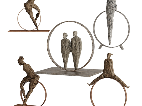 Abstract figure metal ornaments