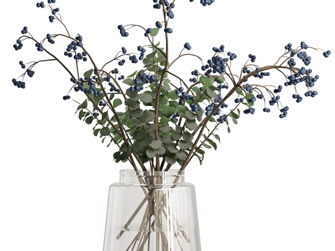 Modern Vase Floral Blueberry