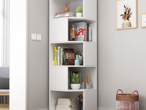 Modern Bookcase Corner Cabinet