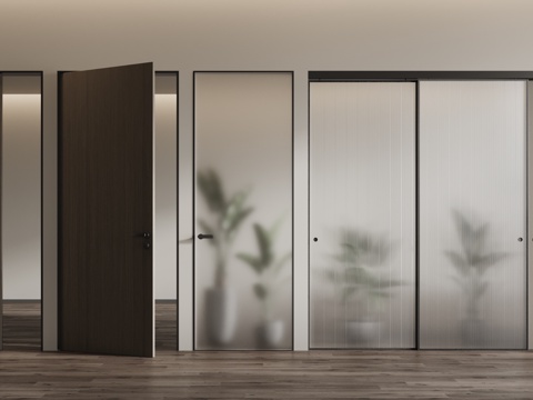 Modern glass door single door sliding door