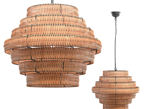 Quiet wind rattan chandelier