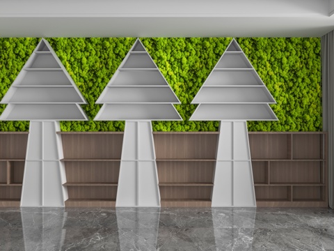 Modern Storage Cabinet Plant Wall Tree Shaped Bookcase