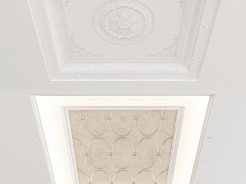 European-style ceiling white carved ceiling