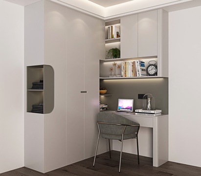 Modern Wardrobe Desk Integrated Cabinet