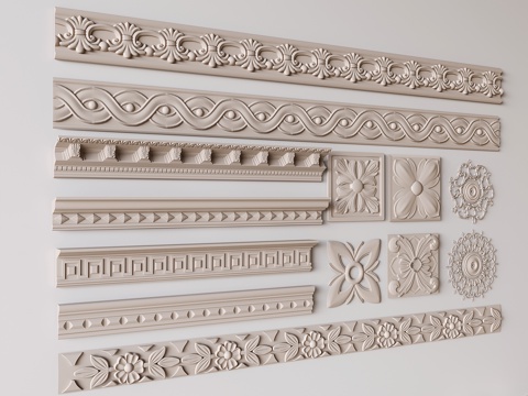 French Carved Line Gypsum Line Waist Line