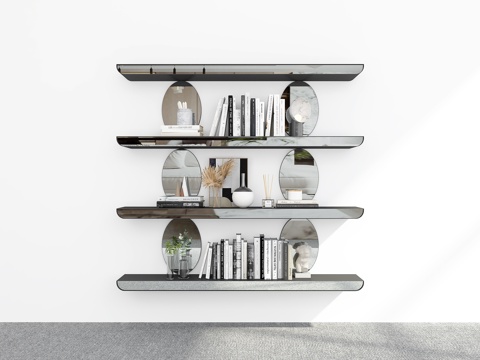 Modern Mirror Wall-Mounted Bookshelf