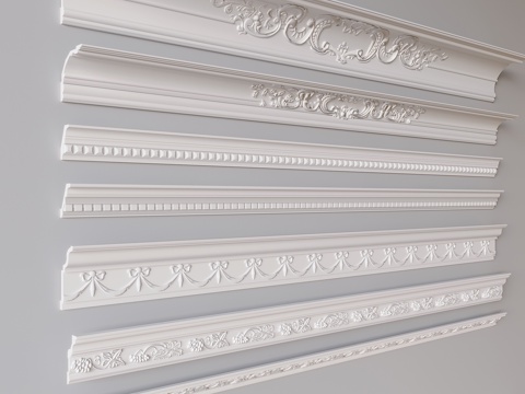 French Cream Gypsum Line Carved Gypsum Waist Line