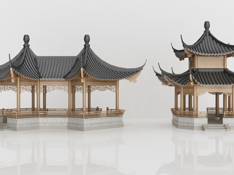 Chinese-style pavilion pavilion attic