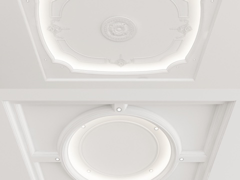 European-style ceiling white carved ceiling