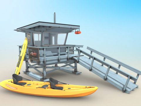 Lifesaving Station and Wooden Boat