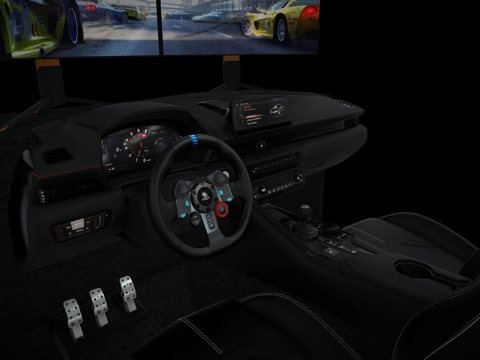 Racing simulation game machine