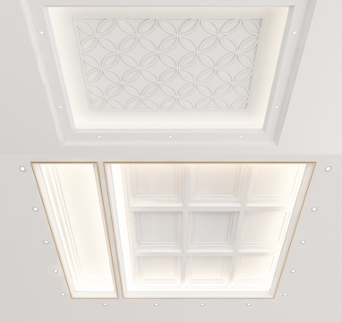 European-style ceiling with geometric pattern