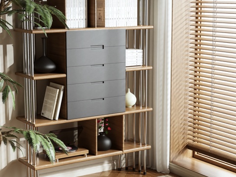 Log Style Storage Cabinet Bookshelf