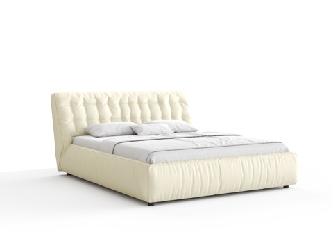 Modern Double Bed Leather Bed