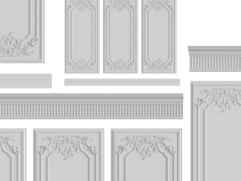 European-style carved Panel Wall decorative background wall