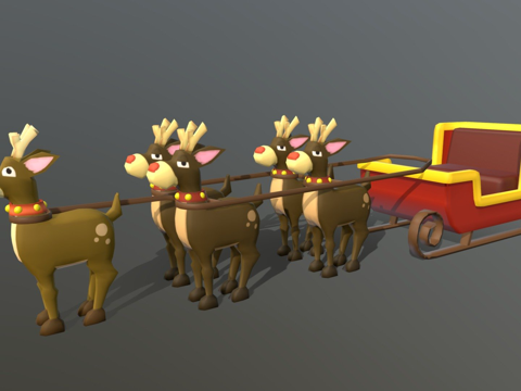 Christmas Sleigh and Deer