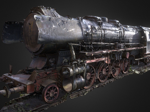 abandoned rusty steam locomotive