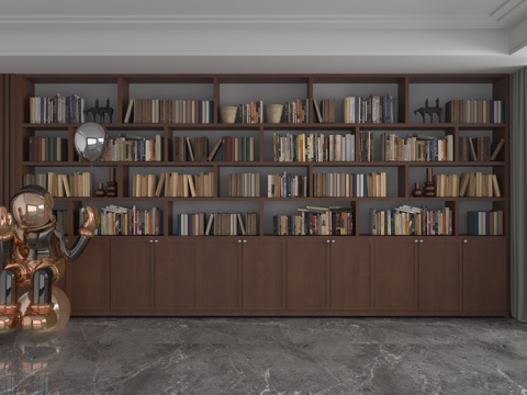 Modern whole wall bookcase