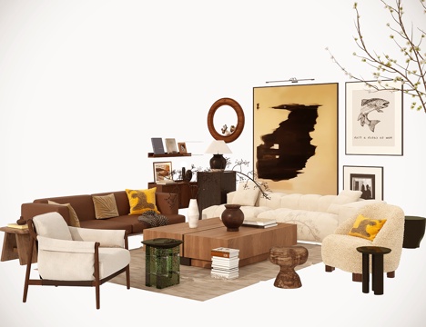 Mid-century Style Sofa Sectional Sofa