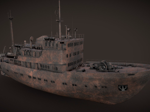 old rusty abandoned ship