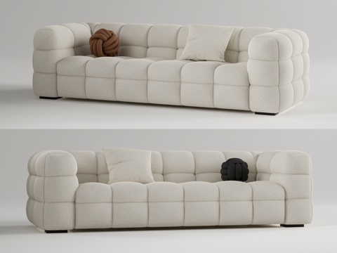 Cream Style multi-person sofa marshmallow sofa