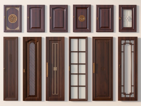 Chinese style cabinet door glass cabinet door solid wood cabinet door plat door