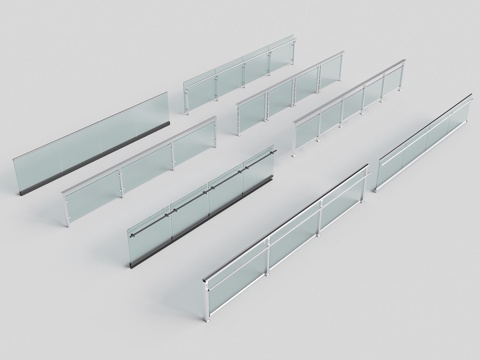 Modern Glass Railing Glass Guardrail Stainless Steel Railing Metal Guardrail Fence