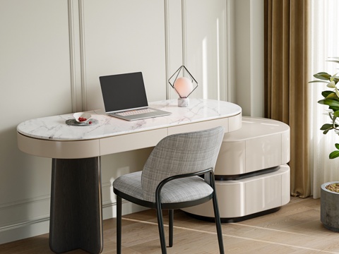 Modern Marble Desk Writing Desk Locker