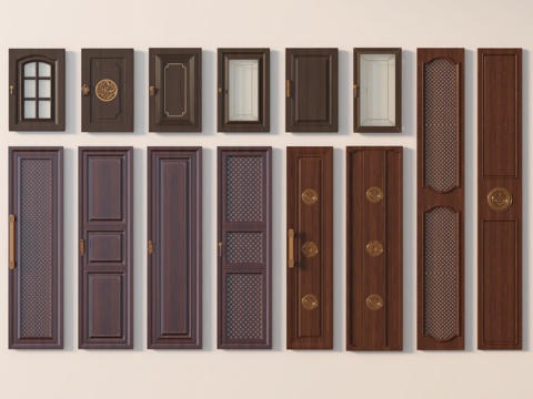 Chinese style cabinet door glass cabinet door solid wood cabinet door