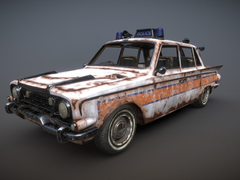 Rusty hatchback car