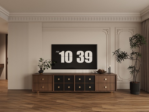 French TV Wall TV cabinet