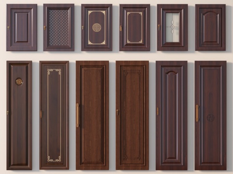 Chinese style cabinet door solid wood cabinet door glass cabinet door