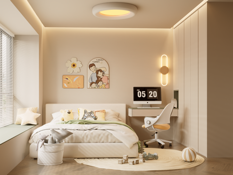 Cream Style girl room kids Bedroom