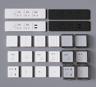 Switch socket panel dual USB socket multi-function socket waterproof box network socket