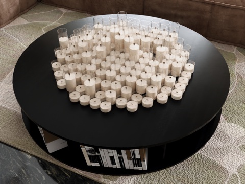 Modern round decorative coffee table candle