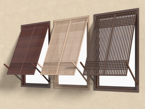 Neo-Chinese Style latticed window wooden window folding window