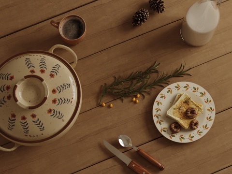 Modern Tableware Knife and Fork Breakfast Food