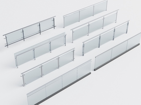 Modern glass railing glass guardrail fence