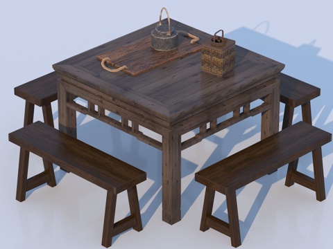 Chinese Dining Table and Chair Eight Immortals Table