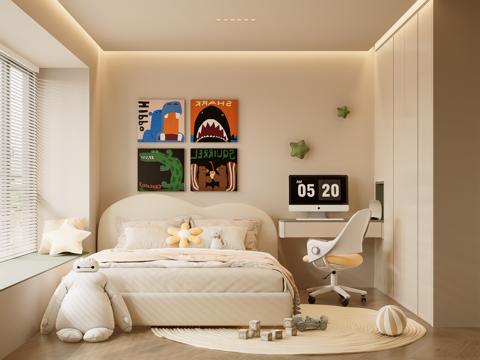 Cream Style girl room kids Bedroom