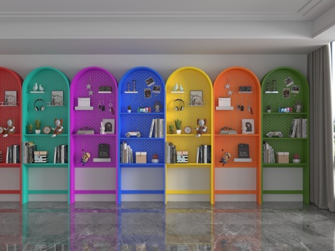 Modern Dopamine Bookshelf Bookcase Storage Cabinet