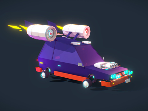 Cartoon space car