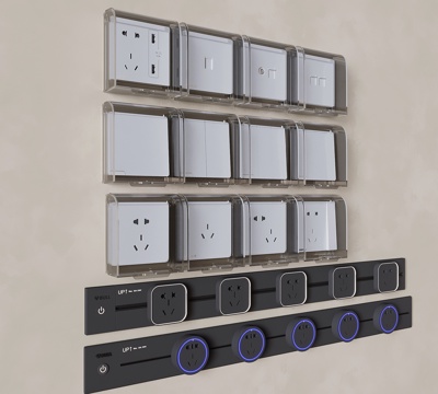 Switch socket panel waterproof box network socket movable rail socket