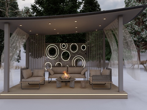 Modern Courtyard Gazebo