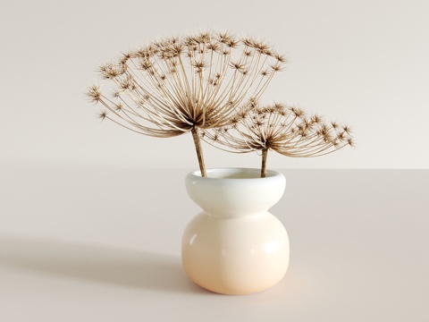 Cream Style dandelion vase floral art