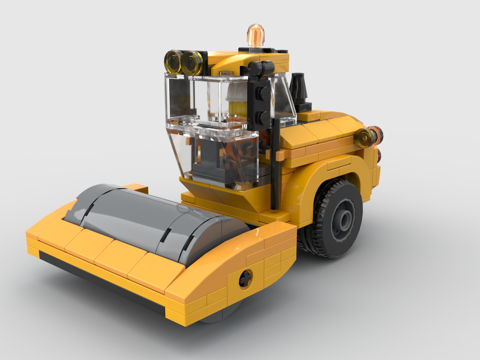 Lego toy building blocks road roller construction machinery bulldozer