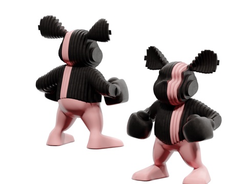 Modern Violence Bear Boxing Doll Sculpture